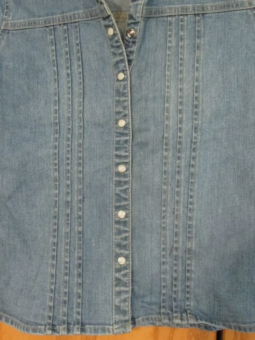 OLD NAVY GIRL'S SIZE 12 SHIRT STRETCH DENIM CAP SLEEVES TOP WESTERN COASTAL COWG